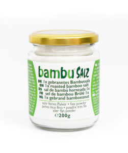 Packaging 1x roasted very fine bamboo salt (200gr)