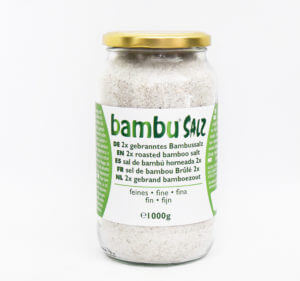 Envase 2x sal fina de bambú quemada (1000gr)